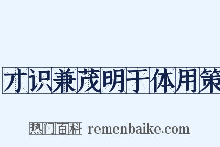 才识兼茂明于体用策是什么意思的图片